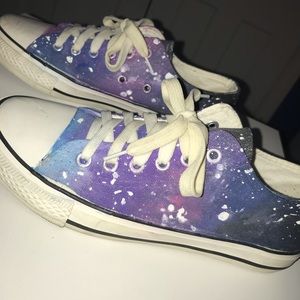 Hand-painted galaxy sneakers